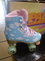 Impala Rollerskates Quad Skates Size 7 USA Sky Blue With Clouds Stars Moon