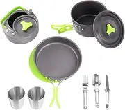 ifundom 1 Set Portable Outdoor Cooking for People Lightweight Picnic Cookware Kit Non Stick Cookware for Camping Hiking and to Pack and Carry