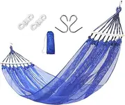 SVCEQZE Camping Hammocks, Mesh Hammock, Ice Silk Fabric Hammock, Sturdy Breathable Mesh Ice Silk Swing Bed, Mesh Silk Hammock, Soft Touch Cooling Camping Accessories, Portable Hammock