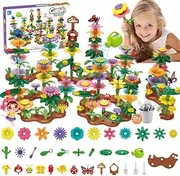 Flower Garden Building Toys for Girls Age 3 4 5 6 7 Year Old, STEM Gardening Pretend Toys for Kids, DIY Building Blocks Stacking Game for Toddlers Play Set, Educational Activity for Preschool (274Pcs)