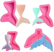 Madifei AU 3D Big Mermaid Tail Mold Silicone Fondant Cake Decoration Chocolate Candy Soap Baking Tool Jello Cupcake Topper Ice Tray