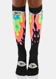 [Gumball Poodle] Psychedelic Eye Knee High Socks