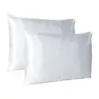 White Dreamy Set Of 2 Silky Satin Standard Pillowcases