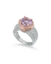 Suzy Levian Two-Tone Silver 4.85 ct. tw. Gemstone Statement Ring