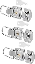 3 Sets Suitcase Lock Suitcases Cabinet Hinges Hatch Latches Latch Hasp Lockable Latch Mailbox Latch Replacement Kit Guitar Case Latch Guitar Latches Key Latch Silver Iron