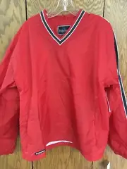 Large Red Wind Jacket Shirt Pullover Coach Active Nylon Coat L Holloway lrge NEW