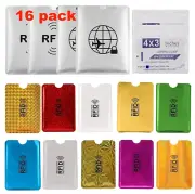 16 RFID Blocking Sleeves Set (10 Credit Card Holders & 4 Passport Protectors) Id