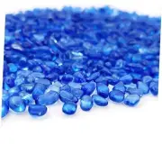 Keedolla Small Aquarium Pebbles, 0.93 LB Aquarium Glass 0.93 Pound Navy blue