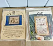 2Vintage NEEDLEPOINT KIT ACL Danish 1790 Sampler+Amaryllis Artworks Lily Sampler