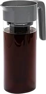 Goodful Cold Brew Iced Coffee Maker, Durable, Shatterproof Tritan Pitcher, Leak-Proof Lid, Large Capacity with Deluxe Stainless Steel Filter, 2.25-Quart, Gray