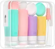 Silicone Travel Bottles, Travel Bottles, 16 Pieces, Silicone Travel Bottles Set, TSA Approved, Leak Proof Travel Bottle Set for Shampoo, Lotion, Conditioner, Shower Gel, BPA Free, Orange, L