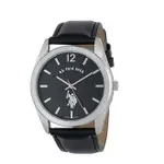 U.S. POLO ASSN 男錶 CLASSIC MEN'S USC50005 SILVER-TONE WATCH WITH BLACK GENUINE LEATHER BAND [2美國直購]