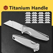 Titanium Alloy Folding Knife Utility Pocket Portable Cutting Tools Metal Handle