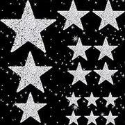 12 Pcs Iron on Stars Patches Rhinestone Adhesive Applique Hot Glue Rhinestone Stars Glitter Crystal Patches for Clothing Shoes Bags Hats Repair Decoration and DIY Accessory, 3 Sizes(Silver)