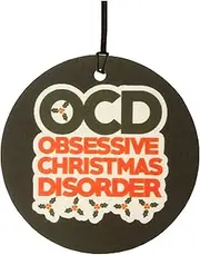 OCD Obsessive Christmas Disorder Car Air Freshener (Fun Birthday/Xmas Christmas Stocking Filler/Secret Santa/Novelty Scented Gift)