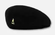 Authentic Mens KANGOL 504 Black & Gold 100% Wool 0258BC Cap Size L. Brand New