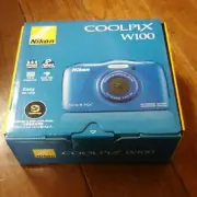 Nikon W100BL digital camera Waterproof 3x COOLPIX W100 Blue 13.17Mp New