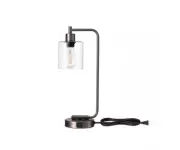 EDISHINE 19 in. Antique Red Copper Metal Dimmable Touch Control Table Lamp