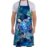 Sea Turtle Apron for Women with Ocean,28x33in,Coral Reef Kitchen Aprons with 2