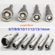 1/4" Nut Driver Hex Shank Socket Head Socket Nozzles Magnetic Screwdriver 6-19mm