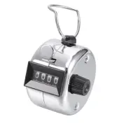 Hand Tally Counter 4 Digit Tally Counter Mechanic Palm Click Counter Silver Tone