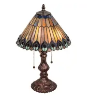 Meyda Tiffany 217002 Tiffany Jeweled Peacock 2 Light 19" Tall - MultiColor