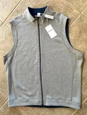 Tommy Bahama Flipshore Full Zip Reversible Vest Mens S Rockshade Grey & Blue NWT