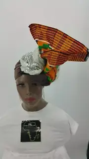 Kente Ankara Knit Coffee Velvet Sequin Headwrap,Infinity Neck-Wrap Scarf Turban