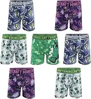 Minecraft Boys' Ultimate Gamer Athletic Boxer Briefs, 7 Soft Pairs with Coolcraft Tech Sizes 4-12