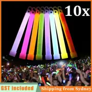 10pcs Glow Sticks 6 Inches Hook Glowsticks Lanyard Poi Party Glow in the dark AU