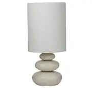 Amalfi 62x29cm Pebble Table Lamp/Light Home Decoration/Decor Ceramic/Linen Ivory