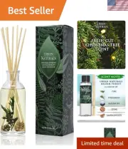 Eco-Friendly Reed Diffuser Set - Balsam Forest Scent, Long-Lasting 3.75oz