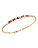 Bloomingdale's Fine Collection Ruby & Diamond Bangle Bracelet in 14K Yellow Gold