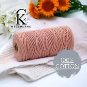 4MM macrame Braided cord, BURNT SIENNA, 100m, Cotton Rope Yarn Craft Melbourne