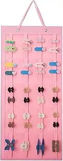 [Generic] Hanging Jewelry Organizer Home Headband Jewelry Hanging Storage Bag Wall-mounted Hair Card Hairpin Display Stand Display Storage Bag(Pink,80x35cm)