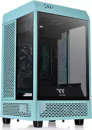 Tower 100 Turquoise Edition Tempered Glass Mini Tower Computer Chassis Supports