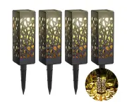 CLORA 4PCS Solar LED Pathway Lights Automatic Outdoor for Garden Patio Yard Lawn Lamp Warm white