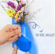 3x Magic Silicone Vase - Stick to Windows & Walls, Space-Saving Flower Display