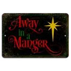 Rustic Charm: Away in a Manger Sign with Golden Star