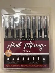 Studio Series Hand Lettering Pens 8ct Peter Pauper Press NEW