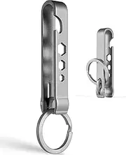 [FEGVE] Titanium Key Belt Clip Keychain Clip for Men, Belt Loop Key Ring Chain Holder Key Hook for Pants Purse