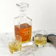 Groomsmen Personalised Engraved Name Best Man Whiskey Decanter Scotch Glasses