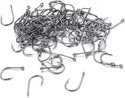 Non-Corrosive 100 Pcs Fishing Hooks High Carbon Steel Bass Hooks for Freshwater Saltwater Perforated for Pike Bass Herring Muskie Crucian Pickerel Snapper