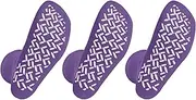 Non Skid Slip Resistant Unisex Hospital Socks, Bariatric 4XL, Purple Single Tread Terries, 3 Pairs, Purple/White