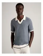 [Blaq] Frankie Knitted Polo in Blue
