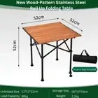 Stainless Steel Camping Table Roll Up Foldable Picnic Outdoor BBQ 50/120CM