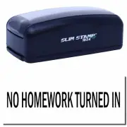 Large Pre-Inked No Homework Turned In Stamp Size 1-13/16" Tall x 2-1/2" Wide