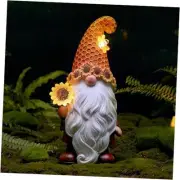 Garden Gnomes Outdoor - Sunflower Gnome Statue with Solar LED Solar Gnome2