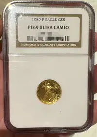 在飛比找Yahoo!奇摩拍賣優惠-NGCPF69UC美國1989年女神金幣，羅馬數字年份。老盒