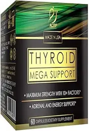 ACTIF Thyroid Mega Support - Maximum Strength with 10+ Stem Cell Factors, Non GMO, 1 Month Supply, Made in USA